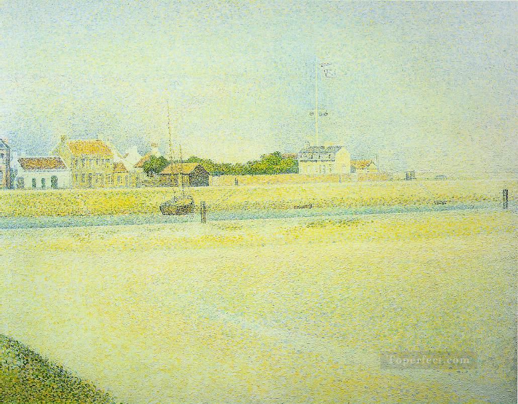 the channel at gravelines grand fort philippe 1888 Oil Paintings